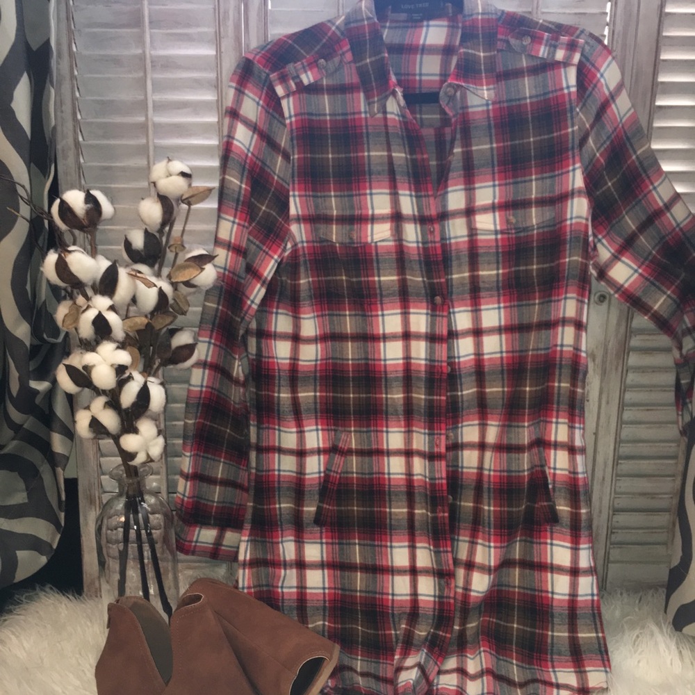 Long sleeve button-down dress